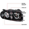 Spec-D Tuning LHP-GLF92JM-TM | Volkswagen Golf Halo Projector Headlight Black Housing; 1993-1998 Alternate Image 6