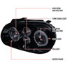 Spec-D Tuning LHP-GLF99G-TM | Volkswagen Golf Projector Headlight Gloss Black Housing Smoke Lens; 1999-2003 Alternate Image 7