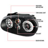 Spec-D Tuning LHP-GLF99JM-TM | Spec-D Vw Golf Projector Headlights Black; 1999-2003 Alternate Image 7