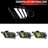 Spec-D Tuning lhp-mst10bk-v2-tm | SPEC-D Tuning Ford Mustang Seq Signal LED Projector Headlight Gloss Black; 2010-2014 Alternate Image 1