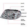 Spec-D Tuning LHP-PAS01-TM | Volkswagen Passat Halo Led Projector Chrome; 2001-2005 Alternate Image 8