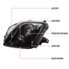 Spec-D Tuning lhp-pl97jm-rs | SPEC-D Tuning Honda Prelude Projector Headlights Black; 1997-2001 Alternate Image 6