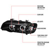 Spec-D Tuning LHP-X500JM-TM | Bmw E53 X5 Halo Led Projector Headlight Black Housing; 2001-2003 Alternate Image 7