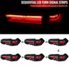 Spec-D Tuning lt-rav419bkled-sq-tm | SPEC-D Tuning Toyota Rav4 Led Tail Lights Sequential Turn Signal With Glossy Black Housing & Clear Lens - Red LED Bar; 2019-2021 Alternate Image 1