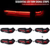 Spec-D Tuning lt-rav419jrled-sq-tm | SPEC-D Tuning Toyota Rav4 Led Tail Lights Sequential Turn Signal With Matte Black Housing & Clear Lens - Red LED Bar; 2019-2021 Alternate Image 1