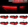 Spec-D Tuning lt-rav419rled-sq-tm | SPEC-D Tuning Toyota Rav4 Led Tail Lights Sequential Turn Signal With Chrome Housing & Red Lens - Red LED Bar; 2019-2021 Alternate Image 1