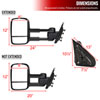 Spec-D Tuning rmx-siv14-m-fs | SPEC-D Tuning Chevrolet Silverado Towing Mirrors - Manual; 2014-2018 Alternate Image 7