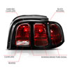 ANZO 321350 | 1994-1998 Ford Mustang Taillight Dark Red Lens (OE Style); 1994-1998 Alternate Image 1