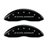 MGP 10215SXPLBK | 4 Caliper Covers Engraved Front & Rear Explorer Black finish silver ch; 2011-2019 Alternate Image 1