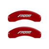 MGP 10119SSP1RD | 4 Caliper Covers Engraved Front & Rear No bolts/Sport Red finish silver ch; 2011-2014 Alternate Image 2