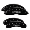 MGP 34006SHYBBK | 4 Caliper Covers Engraved Front & Rear GM Style/Hybrid Black finish silver ch Alternate Image 7