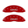 MGP 34015SGMCRD | 4 Caliper Covers Engraved Front & Rear GMC Red finish silver ch; 2015-2020 Alternate Image 1