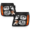 ANZO 111423 | 2003-2006 Cadillac Escalade Crystal Headlight Black Amber; 2003-2006 Alternate Image 2