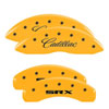 MGP 34015SGMCYL | 4 Caliper Covers Engraved Front & Rear GMC Yellow finish black ch; 2015-2020 Alternate Image 6