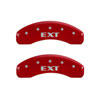 MGP 35015SEXTRD | 4 Caliper Covers Engraved Front Escalade Engraved Rear EXT Red finish silver ch; 2007-2020 Alternate Image 2