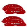 MGP 39005SVTCRD | 4 Caliper Covers Engraved Front & Rear Vtech Red finish silver ch; 2002-2006 Alternate Image 6