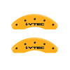 MGP 20206SIVTYL | 4 Caliper Covers Engraved Front & Rear i-Vtec Yellow finish black ch; 2011-2016 Alternate Image 2