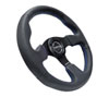 NRG rst-012r-bl | Reinforced Steering Wheel (320mm) Black Leather w/Blue Stitching Alternate Image 2