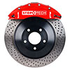 Stoptech 82.242.6100.72 | StopTech Dodge Magnum Big Brake Kit 6 Piston Red Calipers & 1-Piece No Coating Drilled Rotors, Front; 2006-2008 Alternate Image 1