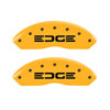 MGP 10119SEDGYL | 4 Caliper Covers Engraved Front & Rear Edge Yellow finish black ch; 2011-2014 Alternate Image 2