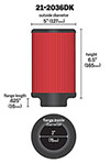 AEM Induction 212036dk | AEM Aif Filter, 3inFLG/ 5inOD/ 6-1/2inH Dry Flow Alternate Image 6