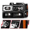 ANZO 111507 | 88-98 Chevrolet C1500 Crystal Headlights Black Housing w/ Signal and Side Marker Lights; 1988-1998 Alternate Image 4