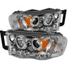 SPYDER 5009982 | Spyder Dodge Ram 1500 Halo LED ( Replaceable LEDs ) Projector Headlights - Chrome - (PRO-YD-DR02-HL-C); 2002-2005 Alternate Image 1