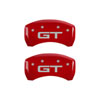 MGP 10200S2MGRD | 4 Caliper Covers Engraved Front 2015/Mustang Engraved Rear 2015/GT Red finish silver ch; 2015-2022 Alternate Image 2