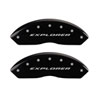 MGP 10041SXPLBK | 4 Caliper Covers Engraved Front & Rear Explorer Black finish silver ch; 2006-2010 Alternate Image 1