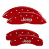 MGP 42020SJEPRD | 4 Caliper Covers Engraved Front & Rear 11-18 Jeep Grand Cherokee Red Finish Silver Jeep Logo; 2016-2022 Alternate Image 1