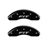 MGP 20208FFITBK | Front set 2 Caliper Covers Engraved Front FIT Black finish silver ch; 2009-2019 Alternate Image 1