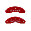 MGP 20208FHONRD | Front set 2 Caliper Covers Engraved Front Honda Red finish silver ch; 2009-2019 Alternate Image 1