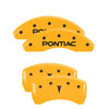 MGP 18025SPONYL | 4 Caliper Covers Engraved Front Pontiac Rear Arrow Yellow Finish Black Char 2006 Pontiac G6; 2007-2009 Alternate Image 1