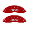 MGP 32020S300RD | 4 Caliper Covers Engraved Front & Rear 300 Red finish silver ch; 2011-2022 Alternate Image 1