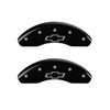 MGP 14218SBOWBK | 4 Caliper Covers Engraved Front & Rear Bowtie Black finish silver ch; 2015-2017 Alternate Image 1