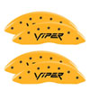 MGP 12203SVIPYL | 4 Caliper Covers Engraved Front & Rear Gen 2/Viper Yellow Finish Black Ch; 2001-2002 Alternate Image 1