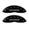 MGP 10242SEDEBK | 4 Caliper Covers Engraved Front & Rear EDGE/2015 Black finish silver ch; 2015-2018 Alternate Image 1