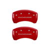 MGP 12199SDD4RD | 4 Caliper Covers Engraved Front & Rear With out stripes/Dodge Red finish silver ch; 2013-2016 Alternate Image 2