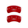 MGP 10222SFRDRD | 4 Caliper Covers Engraved Front & Rear Oval logo/Ford Red finish silver ch; 2013-2018 Alternate Image 2