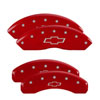 MGP 14240SBOWRD | 4 Caliper Covers Engraved Front & Rear Bowtie Red finish silver ch; 2016-2024 Alternate Image 7