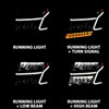 ANZO 111478 | 15-20 Chevy Tahoe/Suburban LED Light Bar Style Headlights Black w/Sequential w/DRL w/Amber; 2015-2020 Alternate Image 5