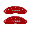 MGP 20211SIVTRD | 4 Caliper Covers Engraved Front & Rear i-Vtec Red finish silver ch; 2010-2011 Alternate Image 1