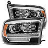 AlphaRex 880526 | 09-18 Dodge Ram 2500 LUXX LED Proj Headlights Plank Style Black w/Activ Light/DRL; 2009-2018 Alternate Image 1