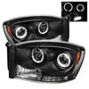 SPYDER 5010001 | Spyder Dodge Ram 1500 Halo LED ( Replaceable LEDs ) Projector Headlights - Black - (PRO-YD-DR06-HL-BK); 2006-2008 Alternate Image 2