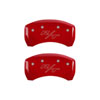 MGP 12181SCLRRD | 4 Caliper Covers Engraved Front Cursive/Challenger Engraved Rear RT Red finish silver ch; 2016-2021 Alternate Image 2