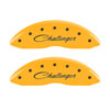 MGP 12162SCLSYL | 4 Caliper Covers Engraved Front & Rear Cursive/Challenger Yellow finish black ch; 2017-2017 Alternate Image 2