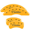 MGP 35013SCADYL | 4 Caliper Covers Engraved Front & Rear Cursive/Cadillac Yellow finish black ch; 2009-2019 Alternate Image 6