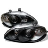 SPYDER 5010902 | Spyder Honda Civic Halo Projector Headlights - Black - (PRO-YD-HC96-AM-BK); 1996-1998 Alternate Image 1