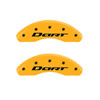 MGP 12199SDR1YL | 4 Caliper Covers Engraved Front & Rear With out stripes/Dart Yellow finish black ch; 2013-2016 Alternate Image 2