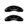 MGP 39008SVTCBK | 4 Caliper Covers Engraved Front & Rear Vtech Black finish silver ch; 2003-2004 Alternate Image 1